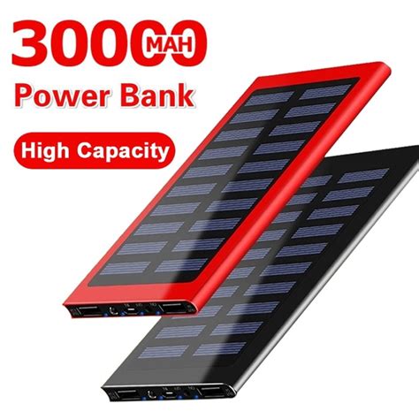 Original 30000mAh Power Bank Solar Large Capacity Ultra Thin 9mm With