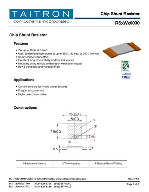 RS7WE6030 Datasheet PDF TAITRON