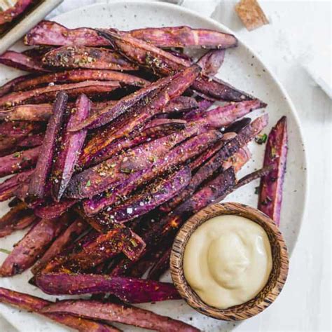 Purple Sweet Potato Fries Crispy Oven Baked Fries With Herbs