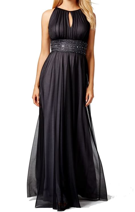 Vendu Jessica Howard 2265 Gray Beaded Embellished Keyhole Dress Gown