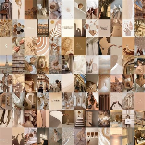 Buy Beige Wall Collage Kit Aesthetic Wall Collage Kit Tan Wall