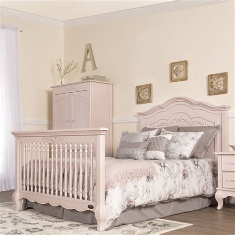 Evolur Aurora 5 In 1 Convertible Crib In Blush Pink Pearl 832 Bl