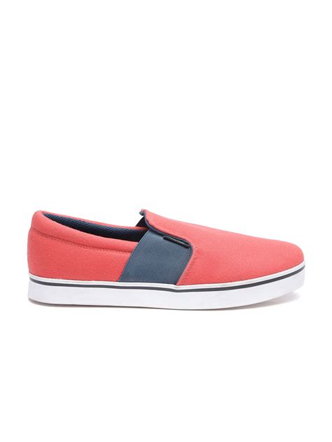 Buy United Colors Of Benetton Men Coral Red Slip On Sneakers Casual Shoes For Men 1269739 Myntra