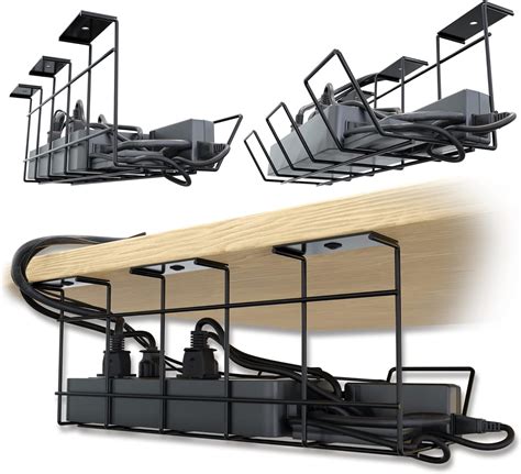 compact  desk cable management tray cable organizer  wire