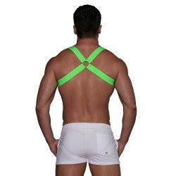 Harnais Elastique Fetish TOf Paris Vert Fluo