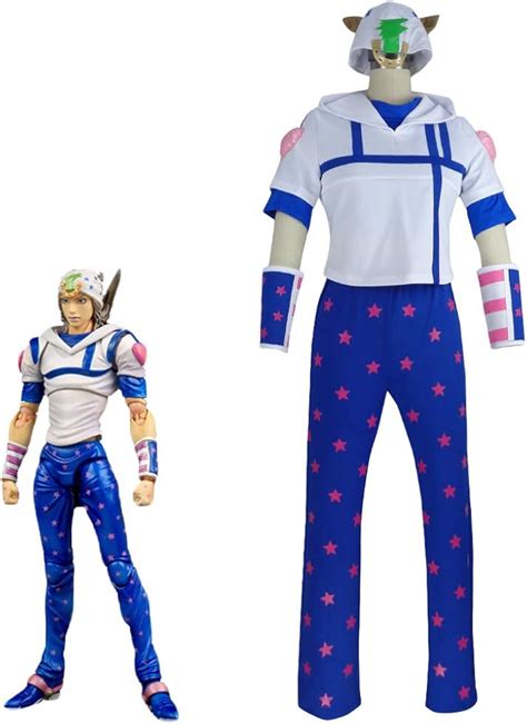 JoJos Steel Ball Run Johnny Joestar Hooded Full Set Cosplay Costume