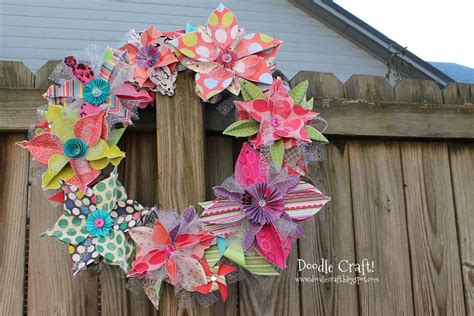 Doodlecraft Spring Paper Wreath Update