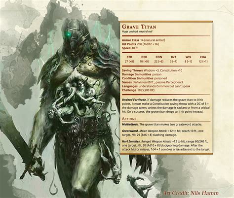 Grave Titan Dandd Dungeons And Dragons Dnd Monsters Dungeons And