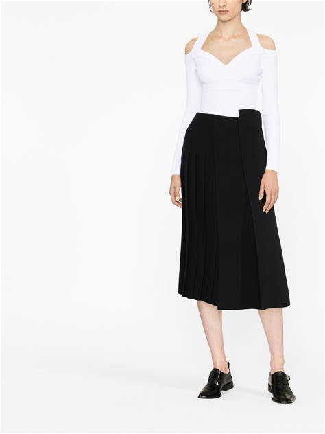 Alexander Mcqueen High Waisted Knitted Midi Skirt Farfetch