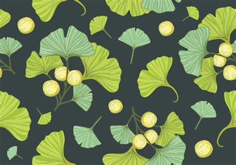 Ginkgo Biloba Seamless Pattern 161424 Vector Art At Vecteezy