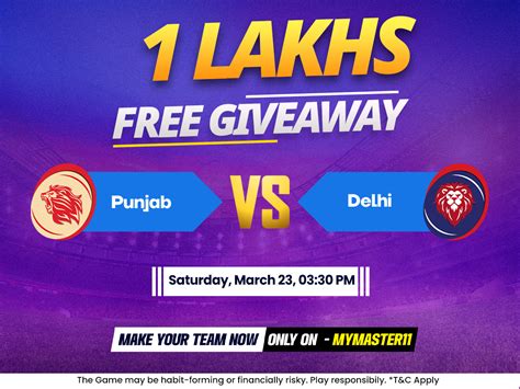 Punjab Kings Vs Delhi Capitals 2nd Match Mymaster11 Prediction Pitch