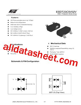 ESDT23C5V02V Datasheet PDF Jinan Jing Heng Electronics Co Ltd