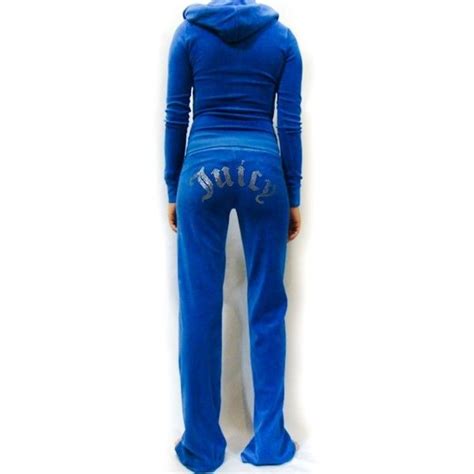 Juicy Couture Blue Soft Velour Hoodie Pant Tracksuit Liked On Polyvore