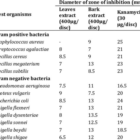 In Vitro Antibacterial And Antifungal Activity Of Leaves Bark And