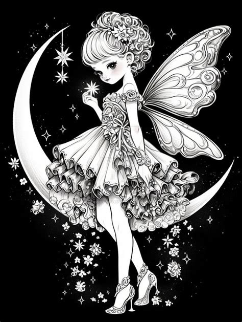 Moon Fairy Coloring Page By Innazimovec On Deviantart