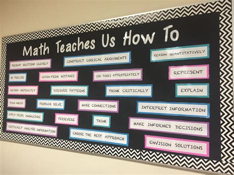 Math Teaches Us How To Great Bulletin Board For A Math Classroom