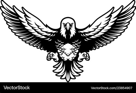 American bald eagle with open wings and claws Vector Image