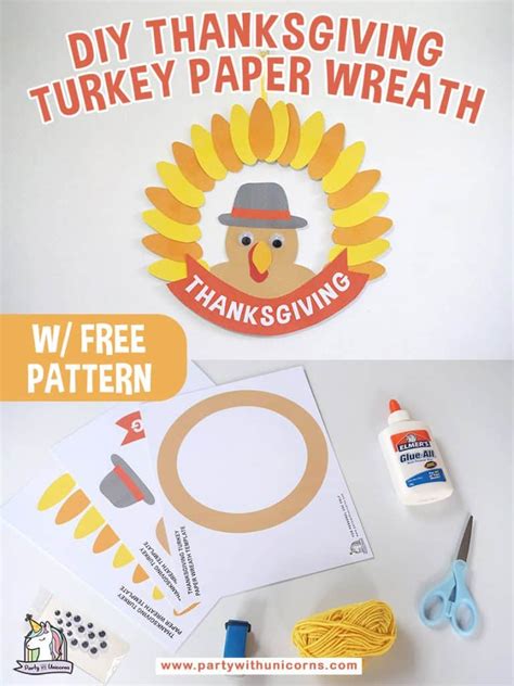 DIY Thanksgiving Wreath Craft for Kids - Party with Unicorns