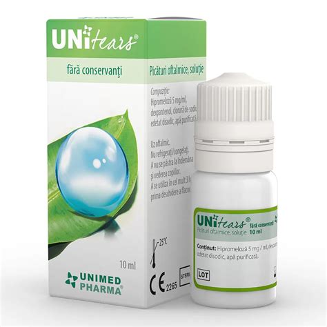 Unitears Picaturi Oftalmice 10 Ml Unimed Pharma Pret Avantajos