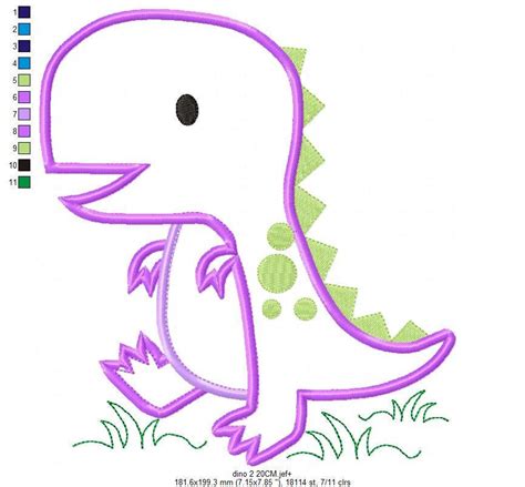 Dinosaur embroidery designs - Dino embroidery design machine embroidery pattern - baby boy ...