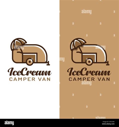 Plantilla de diseño con el logotipo de Carro de Helados y Camper Van