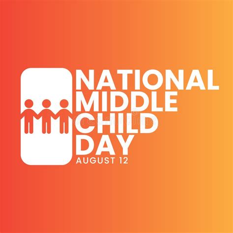 National Middle Child Day Poster August 12 Stock Vector Illustration
