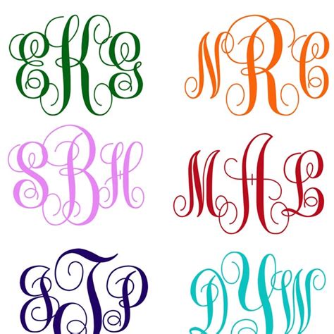 Custom Cursive Initials Decal Etsy