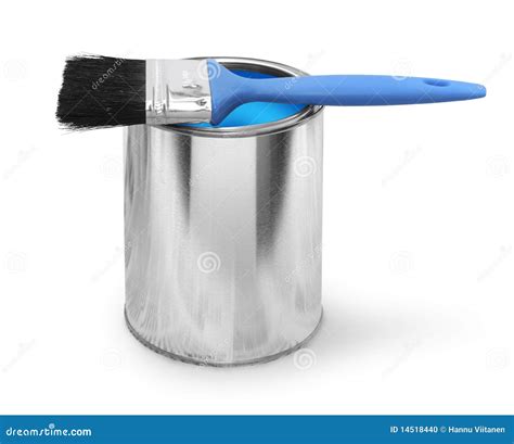 Paint Can And Brush Stock Photo Image Of Blue Container 14518440