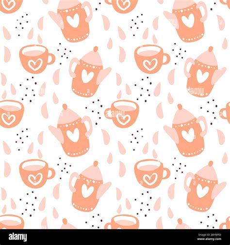 Tea Time Scandinavian Seamless Pattern Tea Party Background Design