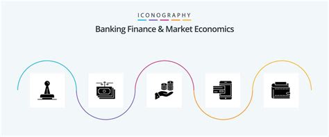 Banking Finance And Market Economics Glyph 5 Icon Pack Including