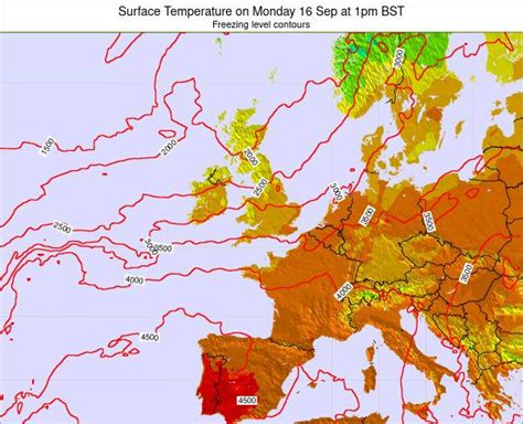 Faroe Islands Surface Temperature on Sunday 19 Sep at 7am BST