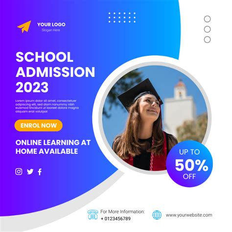 School Admission Poster Template Postermywall