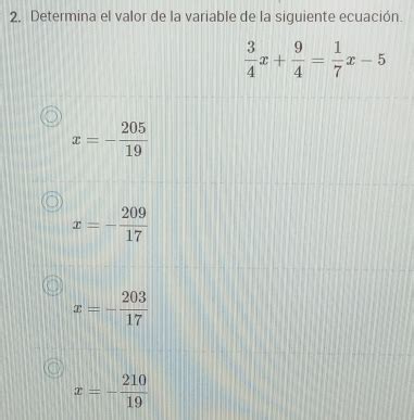 Solved Determina El Valor De La Variable De La Siguiente Ecuaci N