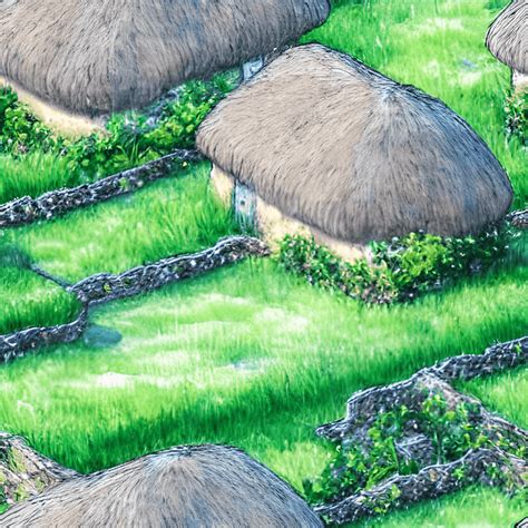 Whimsical Thatched Cottages Digital Graphic Creative Fabrica