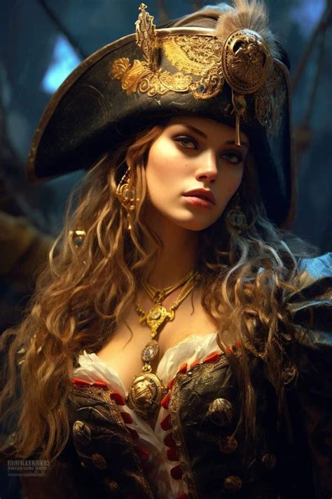 A Woman In A Pirate Costume With Long Hair