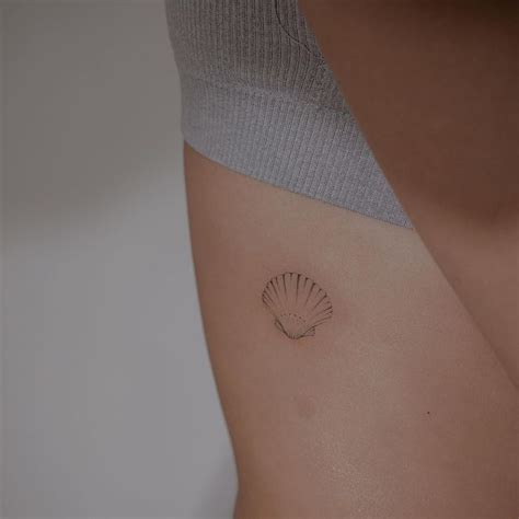 Minimalist Single Needle Seashell Tattoo For Women Artofit