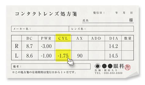 コンタクトレンズの処方箋の見方【近視・遠視・乱視・遠近両用】 コンタクトレンズ激安通販 │アットコンタクト