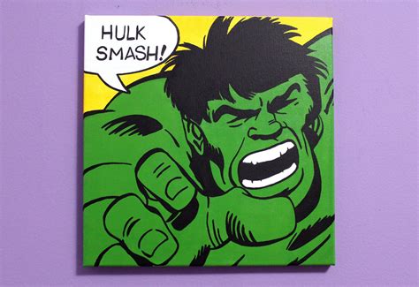 Incredible Hulk Pop Art Painting Etsy Pop Art Painting Pop Art