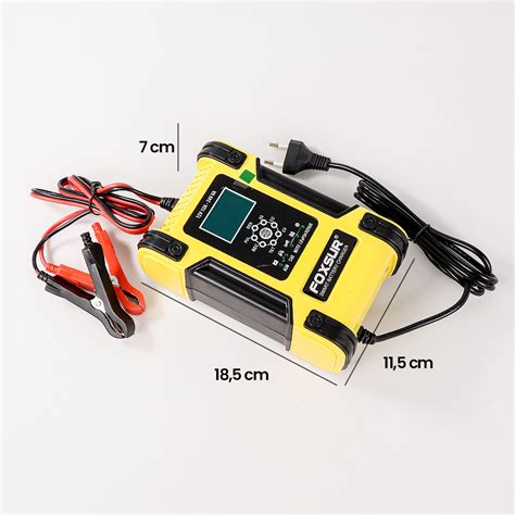 FOXSUR Charger Aki Mobil Lead Acid Smart Battery Charger 12V 24V 6