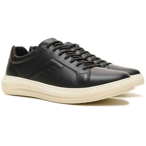 T Nis Casual Masculino Freeway Duo Couro Preto