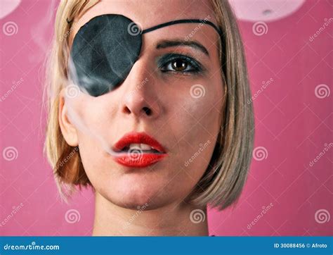 Girl with eye patch stock photo. Image of portrait, hair - 30088456