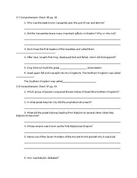 Abeka Th Grade History Chapter Comprehension And Chapter Checkup