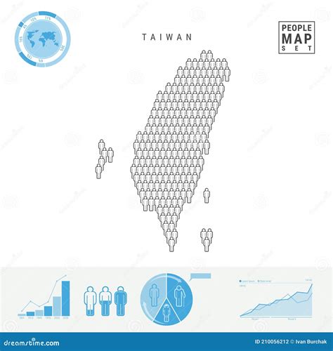 Taiwan People Icon Map. Stylized Vector Silhouette of Taiwan ...