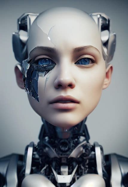 Premium Photo Portrait Of A Futuristic Female Robot An Artistic