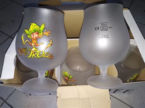 6 VERRES BIÈRE cuvée des trolls double jauge 33cl 50cl décoré EUR 32 00