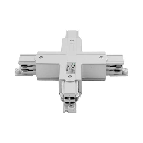 3 Phase Track White X Shape Connector Tronix