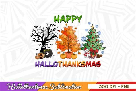 1 Happy Hallothanksmas Christmas Tree Designs & Graphics