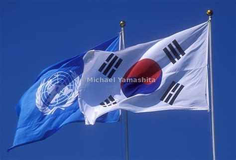 MichaelYamashita | Republic of Korea flag and the flag of the United ...