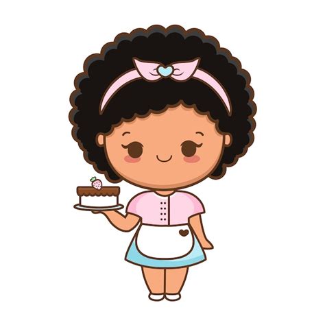 Ilustración De Niña Linda De Dibujos Animados Vector Premium Vector