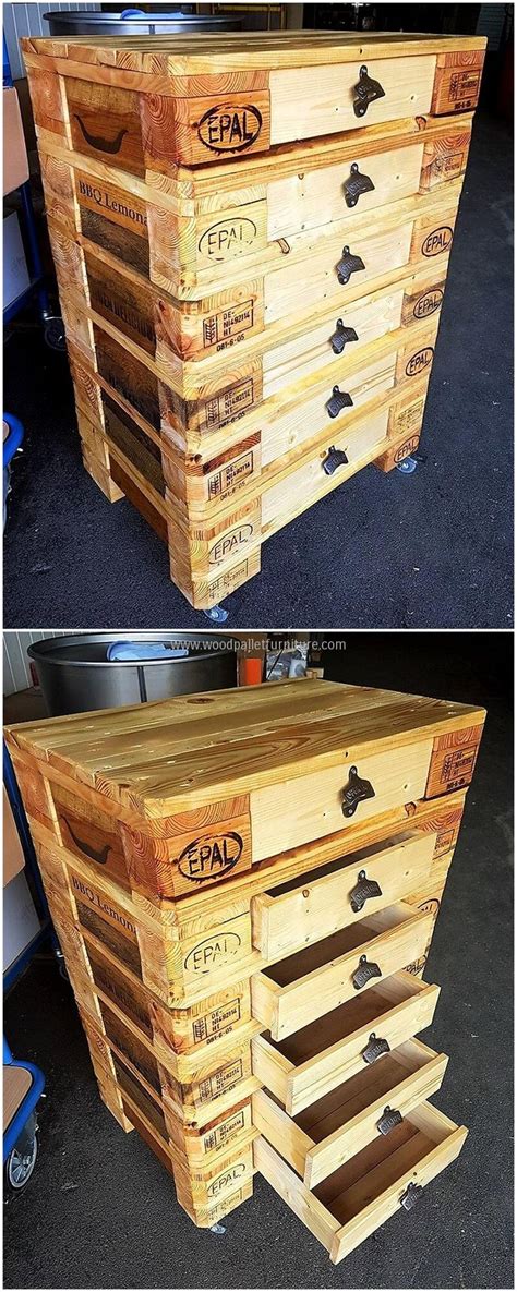 Pallets Chest Of Drawers Wooden Pallet Shelves Chests Diy Pallet